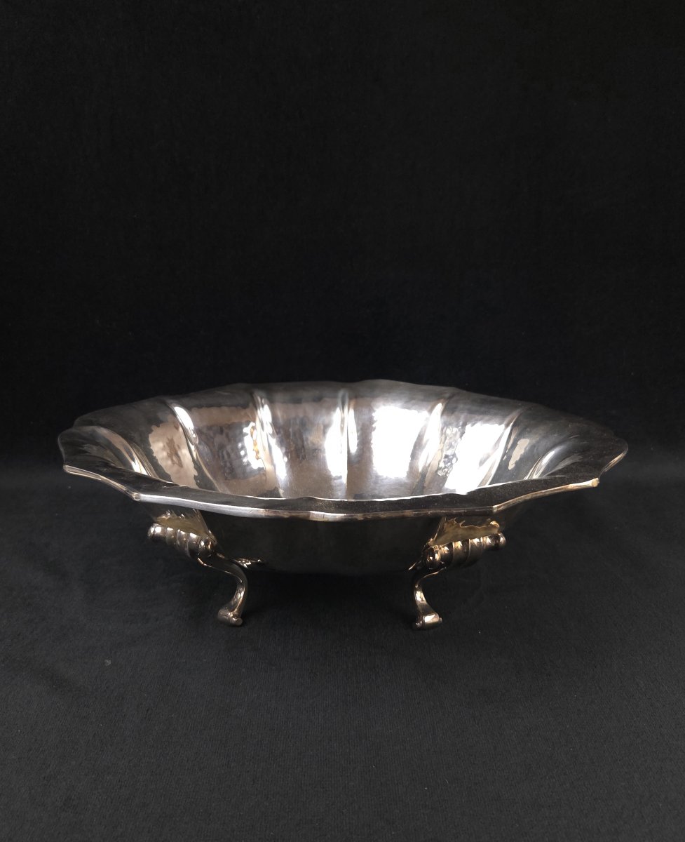 Coupe centre de table polylobée en métal argenté - Sheffield (XXe siècle)