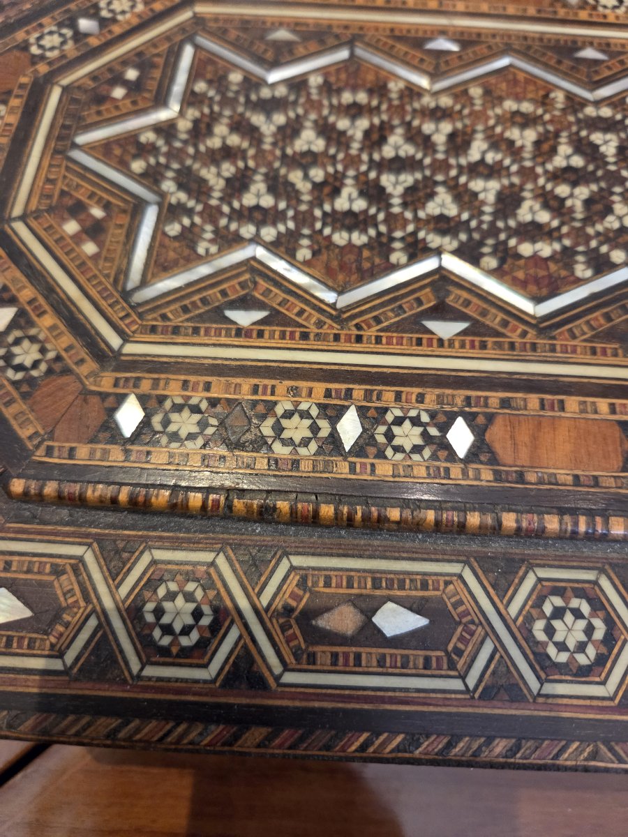 Octagonal Box With Damascus Inlay (20th Century)-photo-3