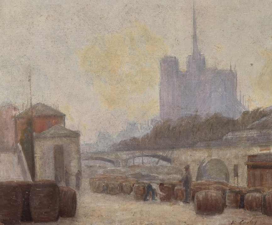 Emile COULON ((1882-1974) - Huile sur toile - Notre-Dame de Paris -photo-3