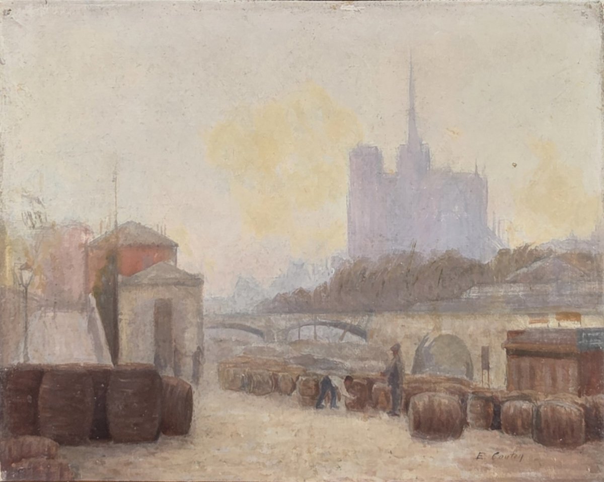 Emile COULON ((1882-1974) - Huile sur toile - Notre-Dame de Paris 