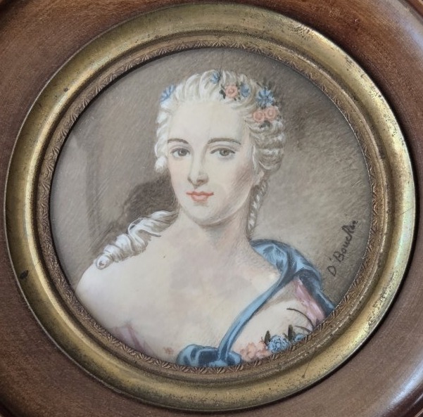 Miniature - Portrait de Madame de Pompadour d'après Boucher (XIXe siècle)-photo-3