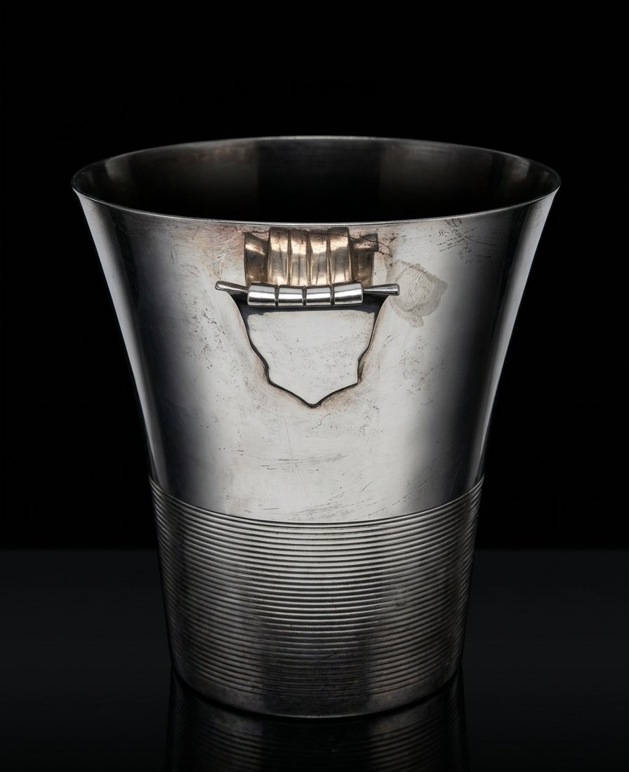 RENEKA - Seau à champagne en métal argenté art déco - circa 30/50-photo-2