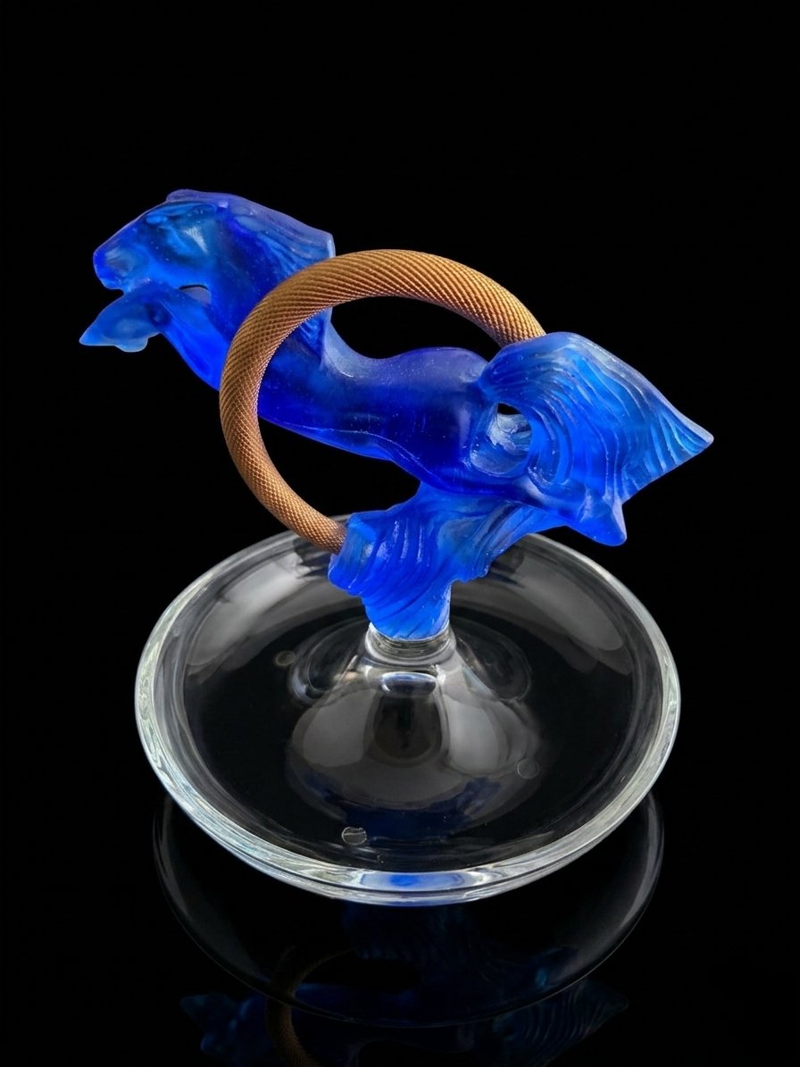 DAUM - Baguier en cristal - Cheval bleu-photo-3