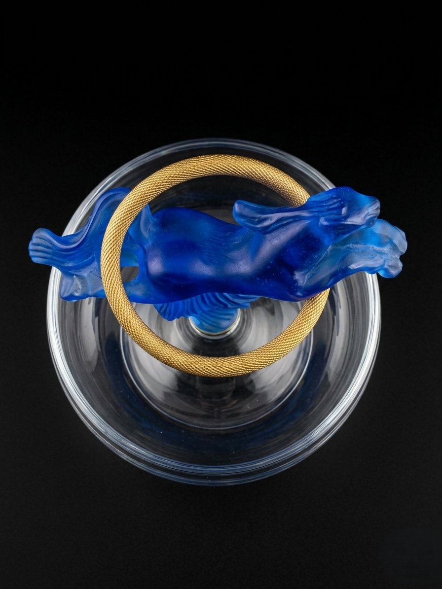 DAUM - Baguier en cristal - Cheval bleu-photo-4