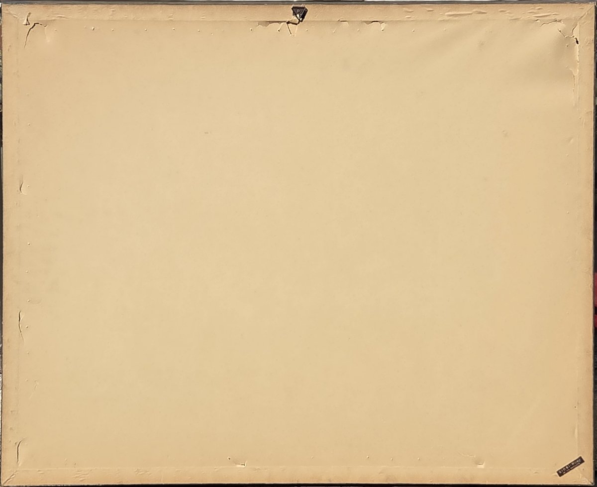 Aquarelle - Paysage de campagne aux chaumières - CL Braque (XXe siècle)-photo-1