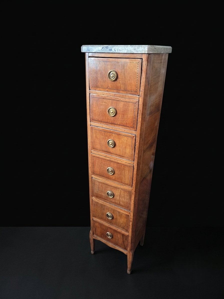 Petit semainier de style Louis XVI en bois de placage (XIXe siècle)-photo-3