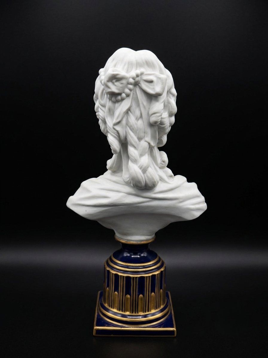 Buste de la reine Marie-Antoinette en biscuit et porcelaine - style S&egrave;vres (XXe si&egrave;cle)-photo-3