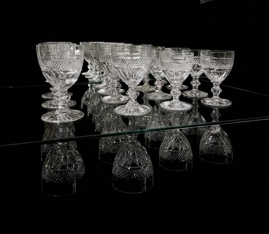 St. Louis - Crystal Glass Set - Trianon Model -photo-3