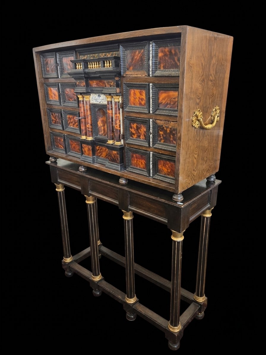 Dutch Wooden Cabinet With Marquetry (18th Century)-photo-3