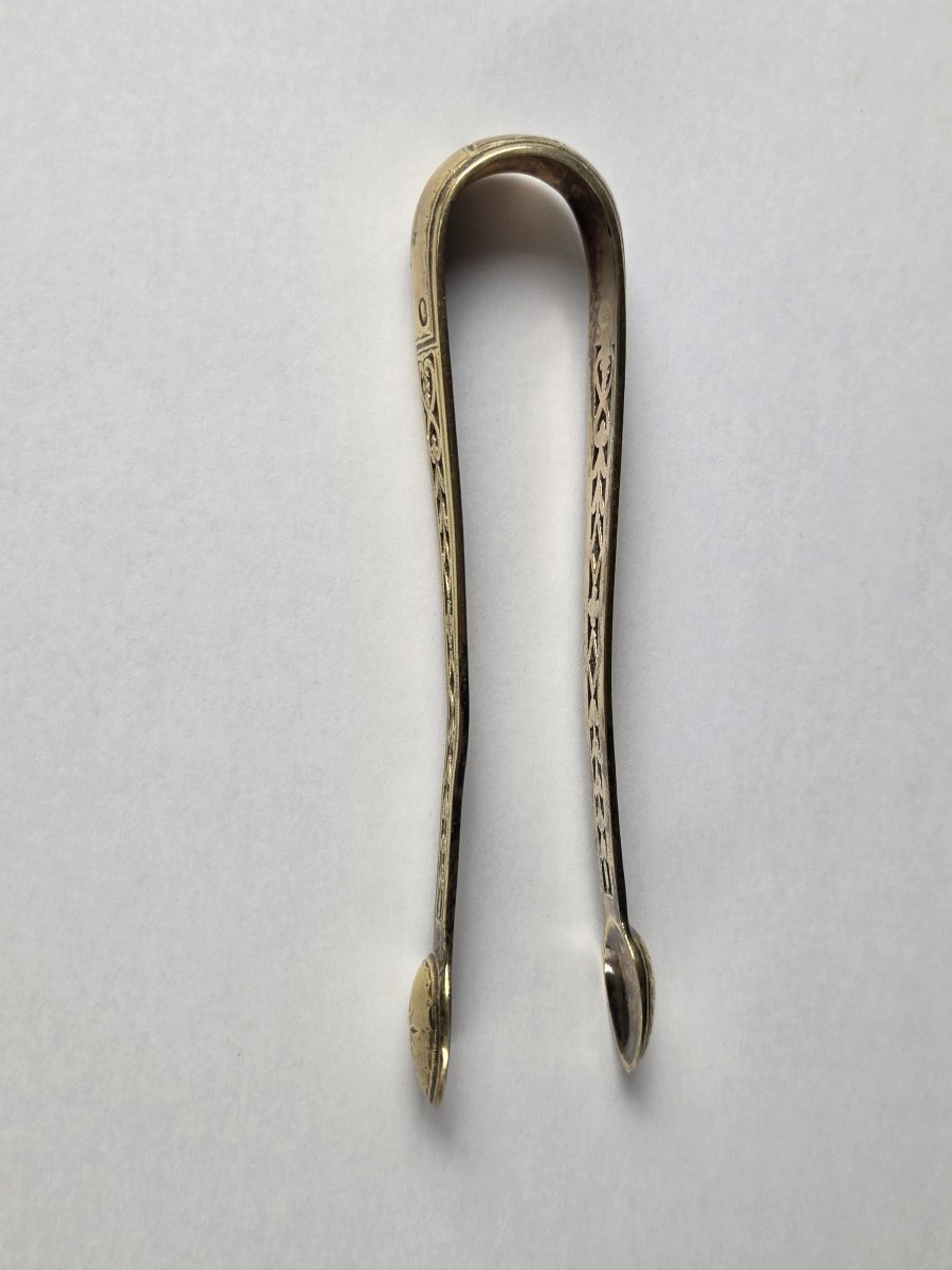 Pince à sucre en argent vermeillé - Premier Empire (XIXe siècle)-photo-2