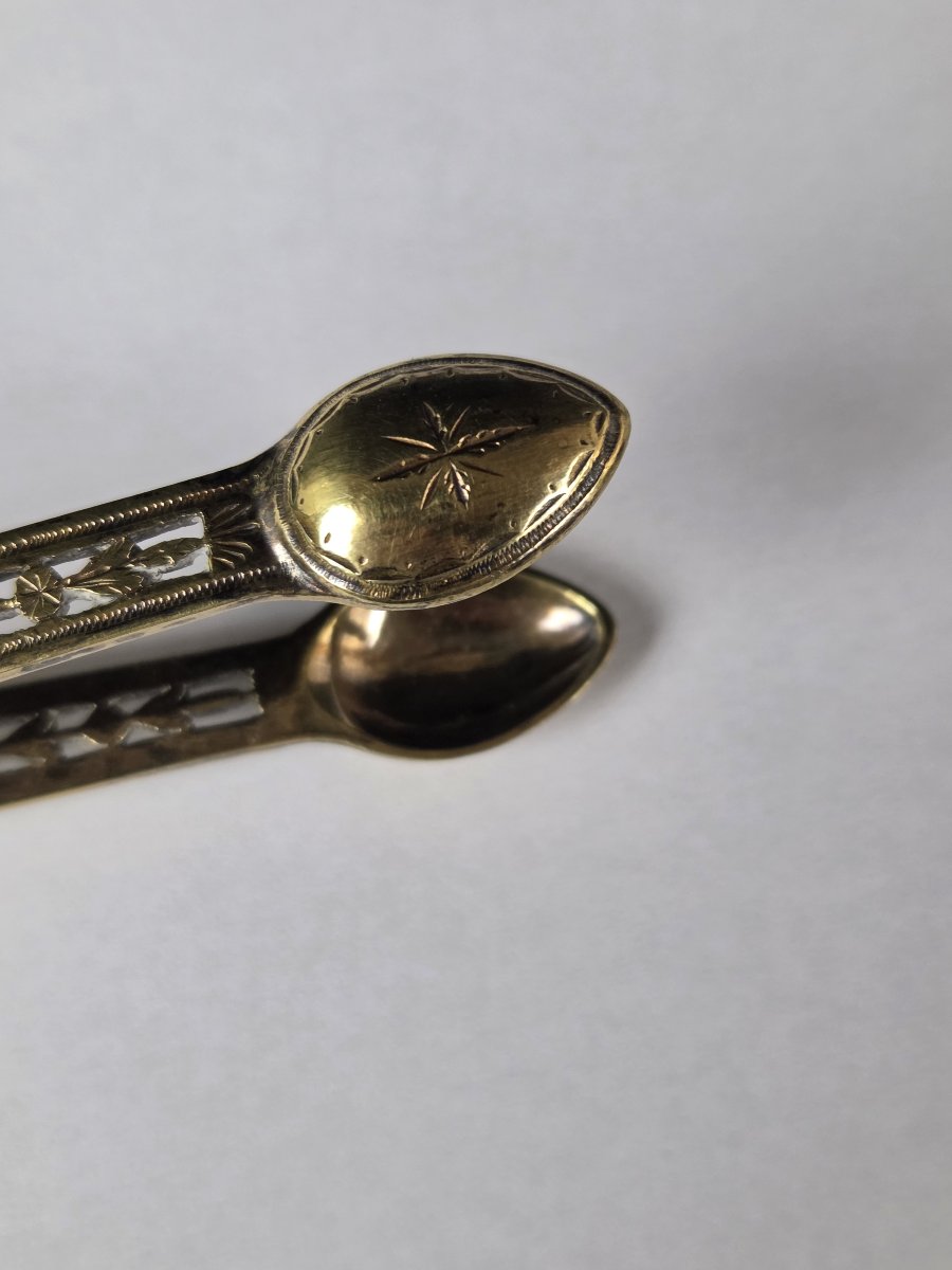 Pince à sucre en argent vermeillé - Premier Empire (XIXe siècle)-photo-4