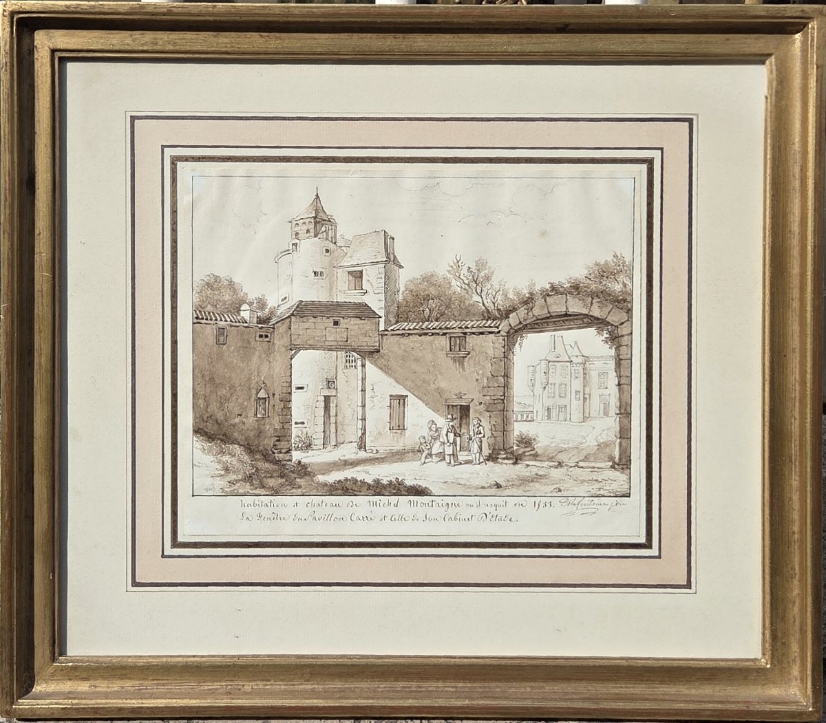 Pierre-Maximilien Delafontaine (1777-1860) - Lavis - Habitation de Michel Montaigne-photo-2