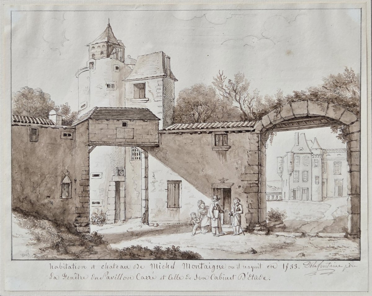 Pierre-Maximilien Delafontaine (1777-1860) - Lavis - Habitation de Michel Montaigne