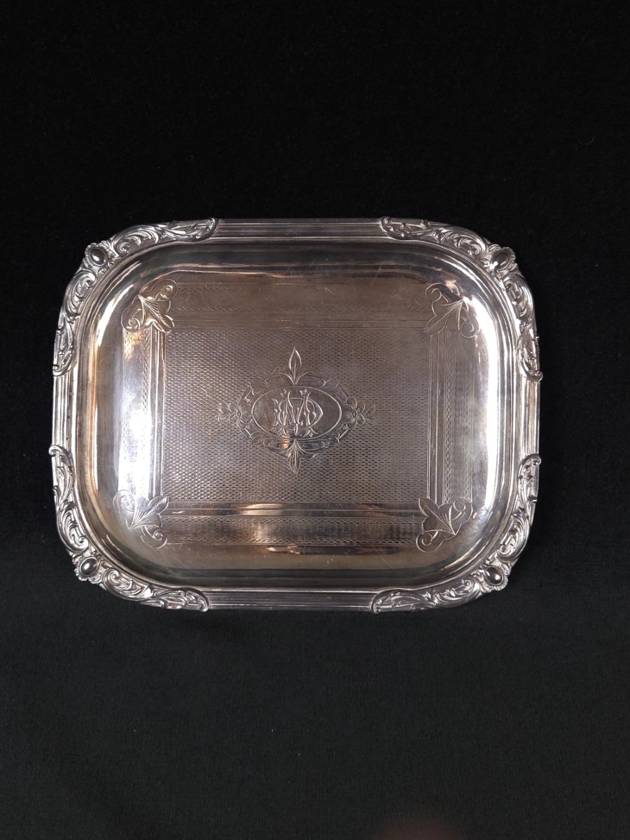 Small Silver-plated Serving Tray - Louis XV Style (20th Century)-photo-2