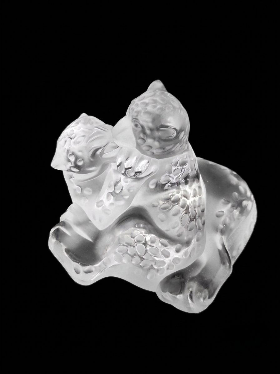 Lalique France - Crystal Leopard Pair Sculpture (20th Century)-photo-2