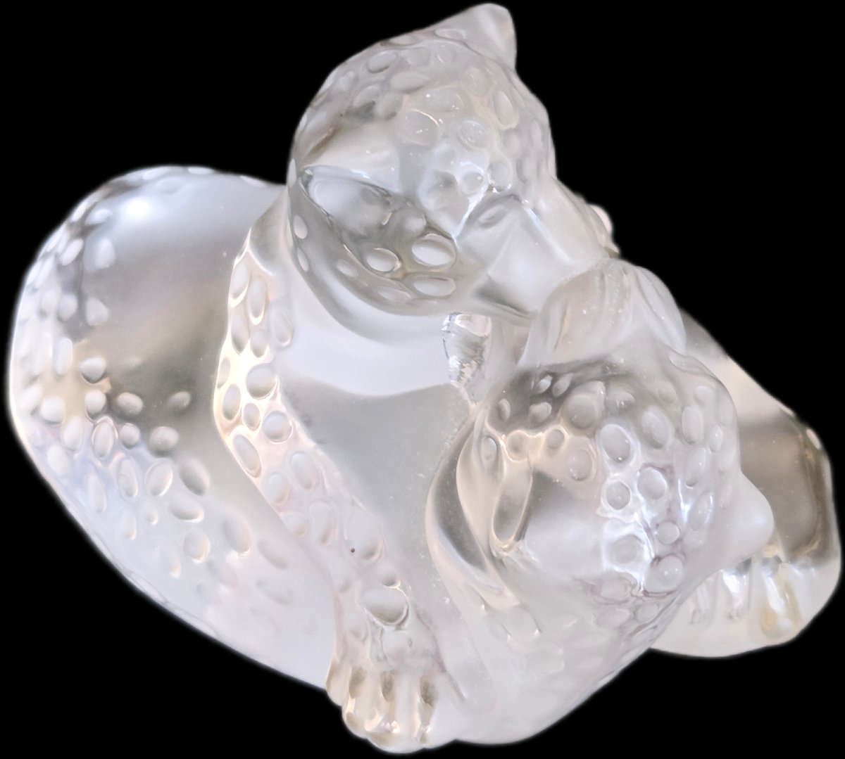 Lalique France - Crystal Leopard Pair Sculpture (20th Century)-photo-4