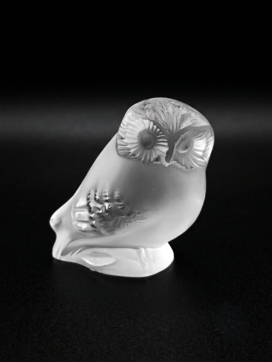 Lalique France - Sculpture en cristal - Chouette -photo-2