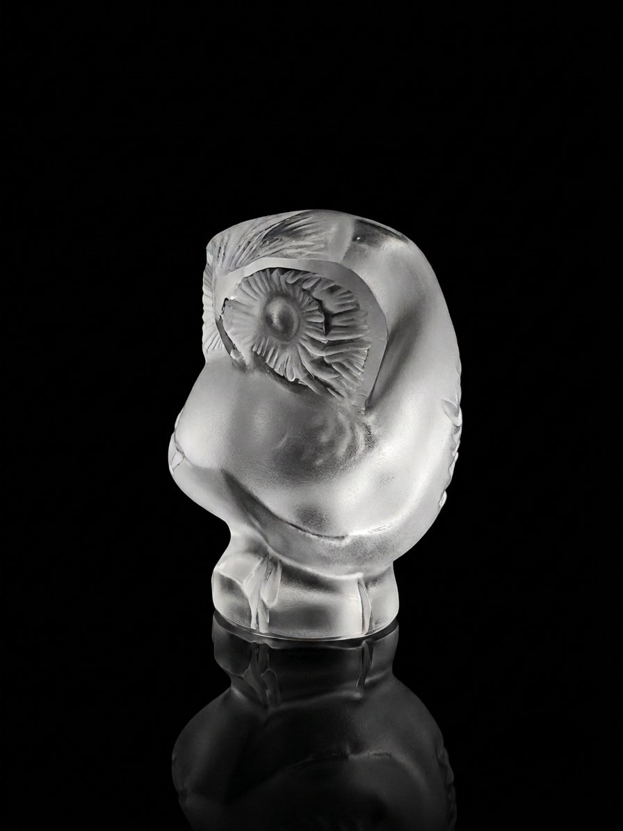 Lalique France - Sculpture en cristal - Chouette -photo-4