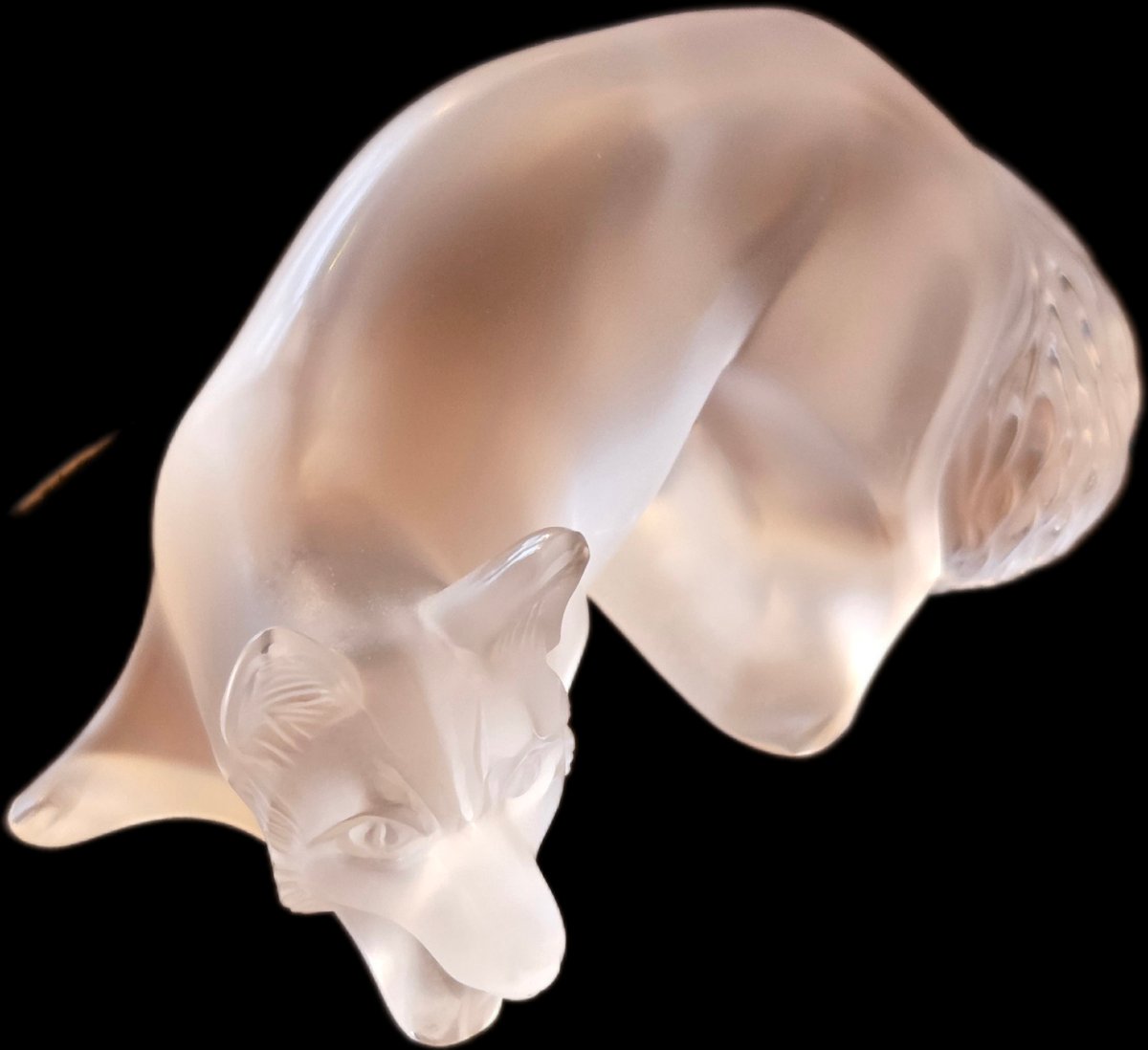 Lalique France - Sculpture en cristal satiné - Renard-photo-3