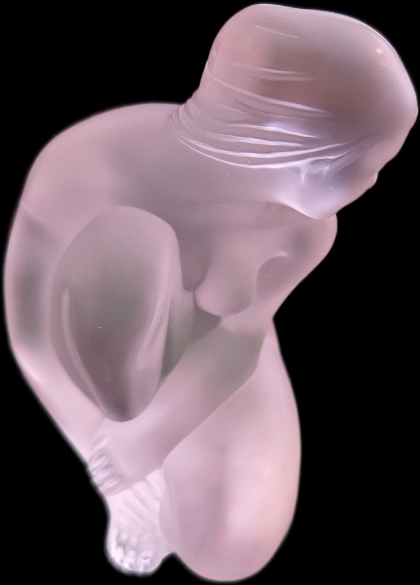 Lalique France - Crystal Kneeling Bather (20th Century)-photo-4