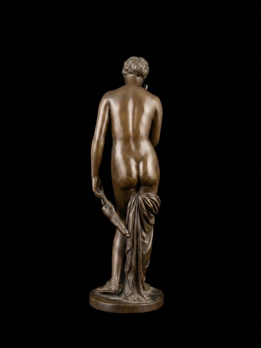 Sculpture en bronze - Vénus à la flèche - Fonte de F. Barbedienne (XIXe siècle) -photo-2