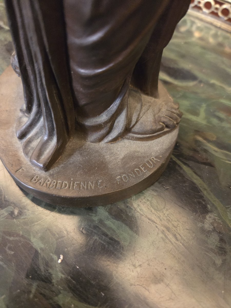 Sculpture en bronze - Vénus à la flèche - Fonte de F. Barbedienne (XIXe siècle) -photo-1