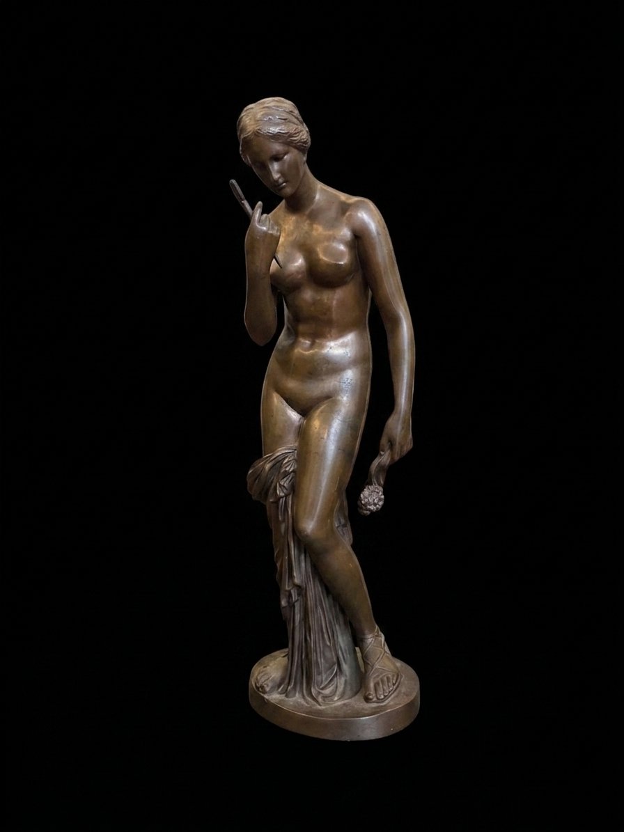 Sculpture en bronze - Vénus à la flèche - Fonte de F. Barbedienne (XIXe siècle) 