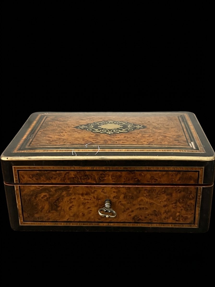 Napoleon III Jewelry Box Made Of Burl Wood - Tahan-photo-2