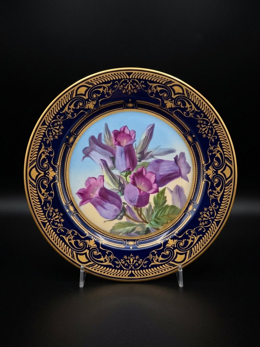 Pair Of Marly Plates Made Of Sèvres Porcelain—botanical Design (19th Century)-photo-4