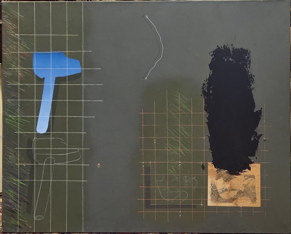 Joël Kermarrec (1939–2022) Oil On Canvas - Composition With A Hammer-photo-2