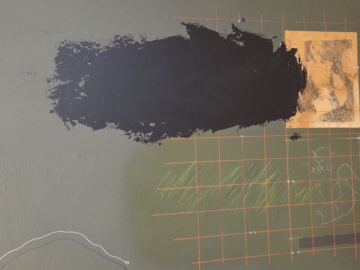 Joël KERMARREC (1939-2022) Huile sur toile - Composition au marteau-photo-2