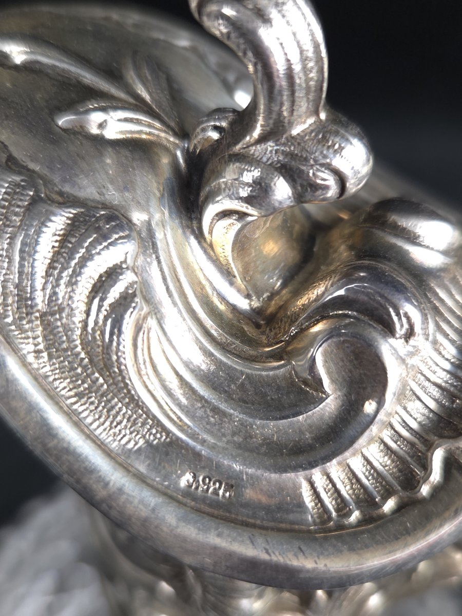 Aiguière - carafe en cristal taillé et monture en argent 925 - Maison Topazio -photo-1