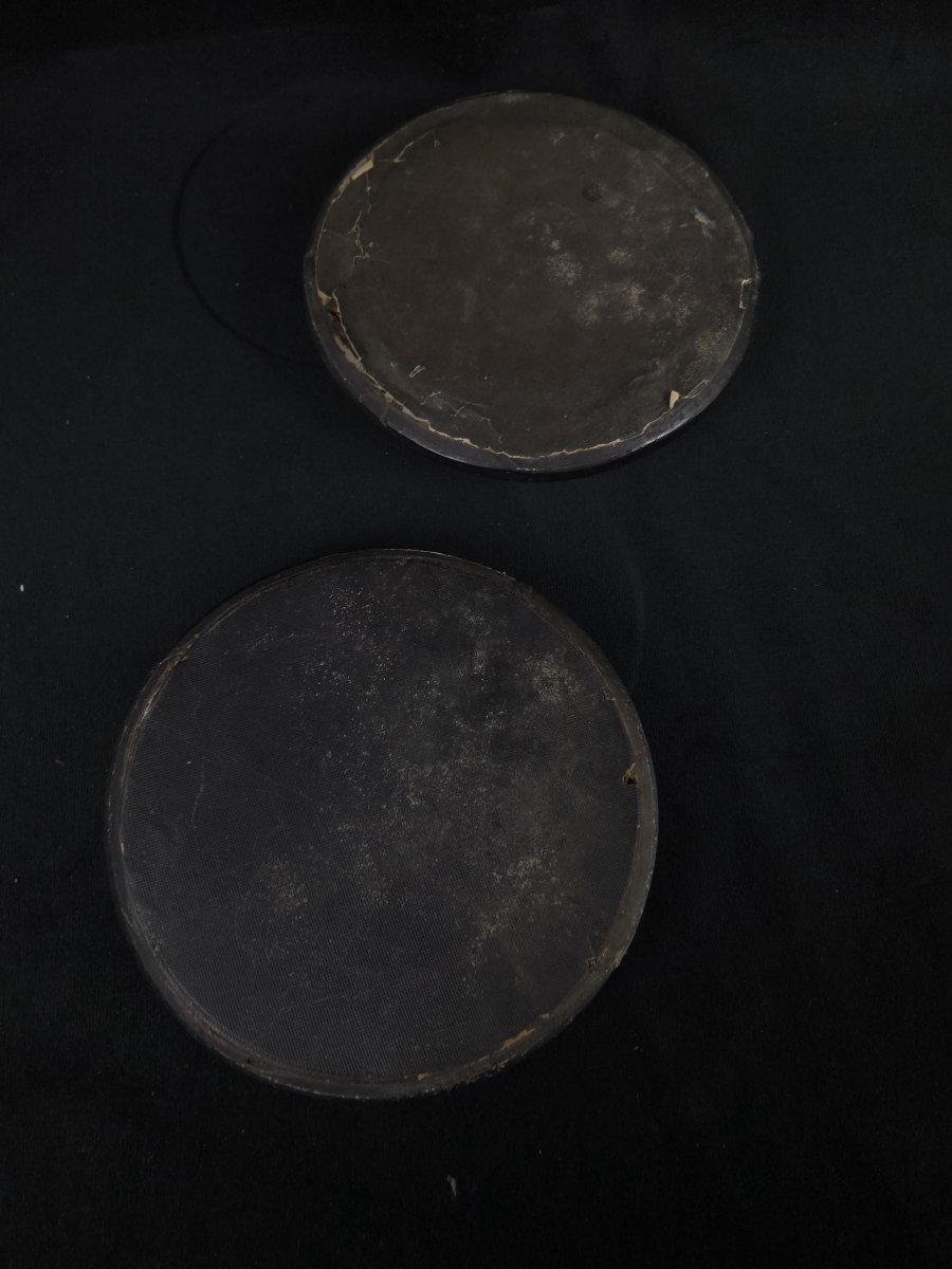 Paire de médaillons en biscuit - Le Jour et la Nuit - d'après Thorvaldsen (XIXe siècle)-photo-2