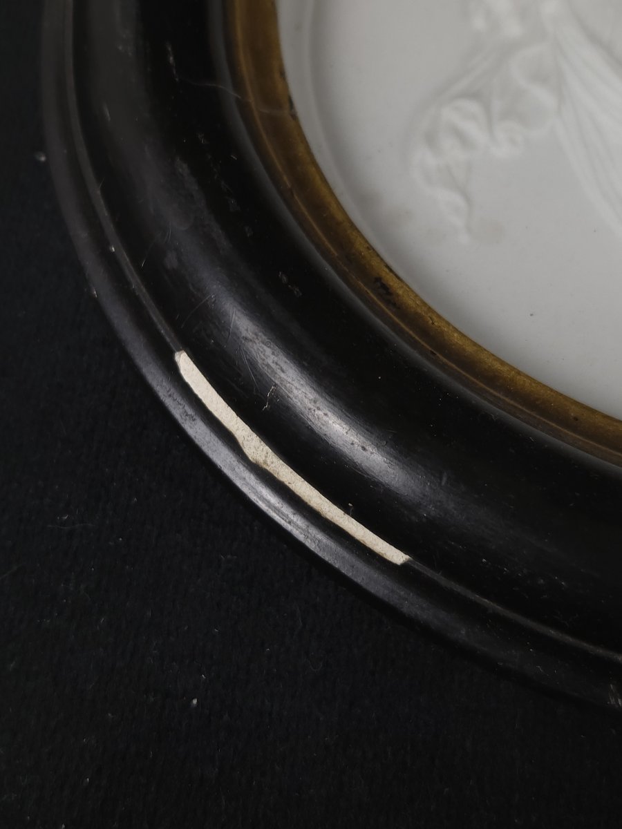 Paire de médaillons en biscuit - Le Jour et la Nuit - d'après Thorvaldsen (XIXe siècle)-photo-3