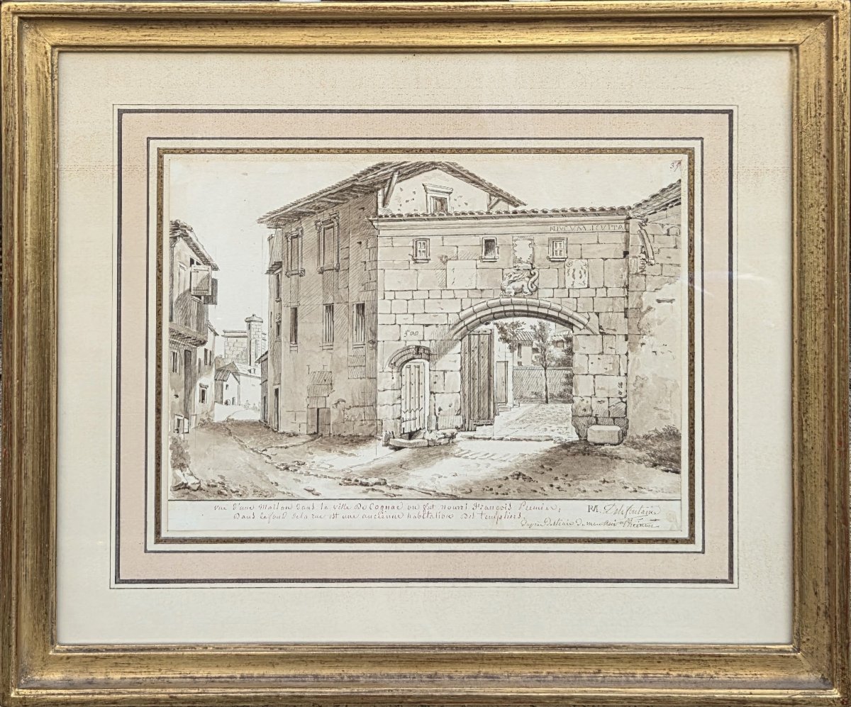 Pierre-Maximilien Delafontaine (1777-1860) - Lavis - Maison de François Ier à Cognac-photo-2