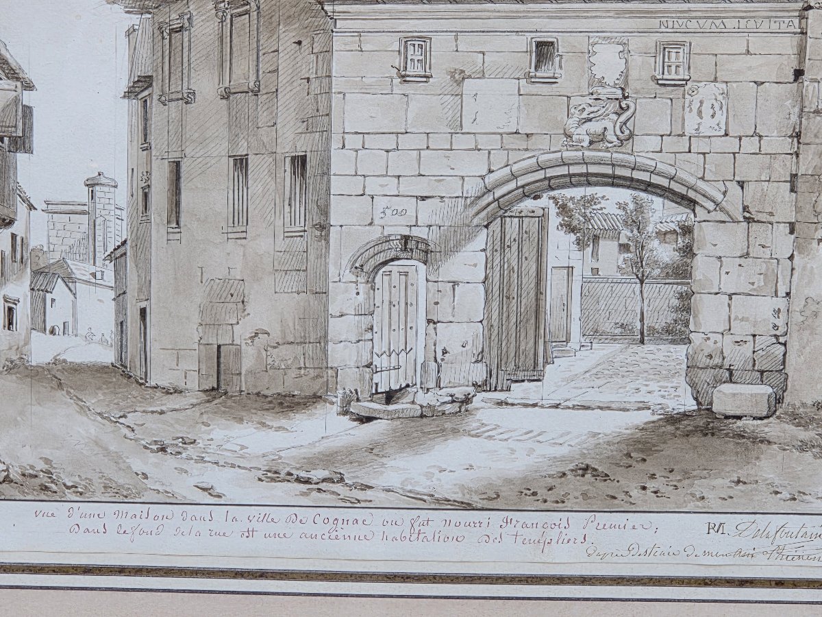 Pierre-Maximilien Delafontaine (1777-1860) - Lavis - Maison de François Ier à Cognac-photo-4