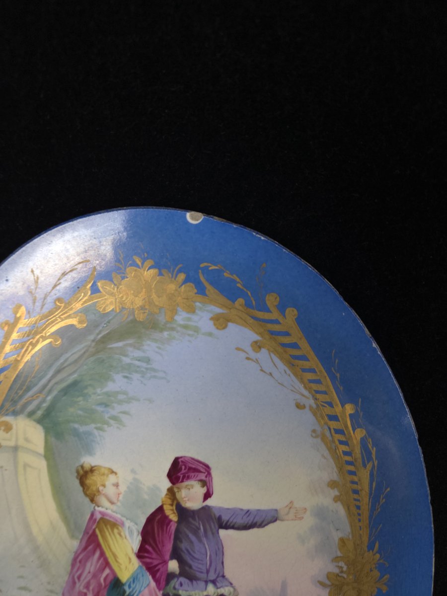 Choisy-le-roi (hautin & Boulenger) - Oval Plaque Made Of Fine Earthenware (19th Century)-photo-3