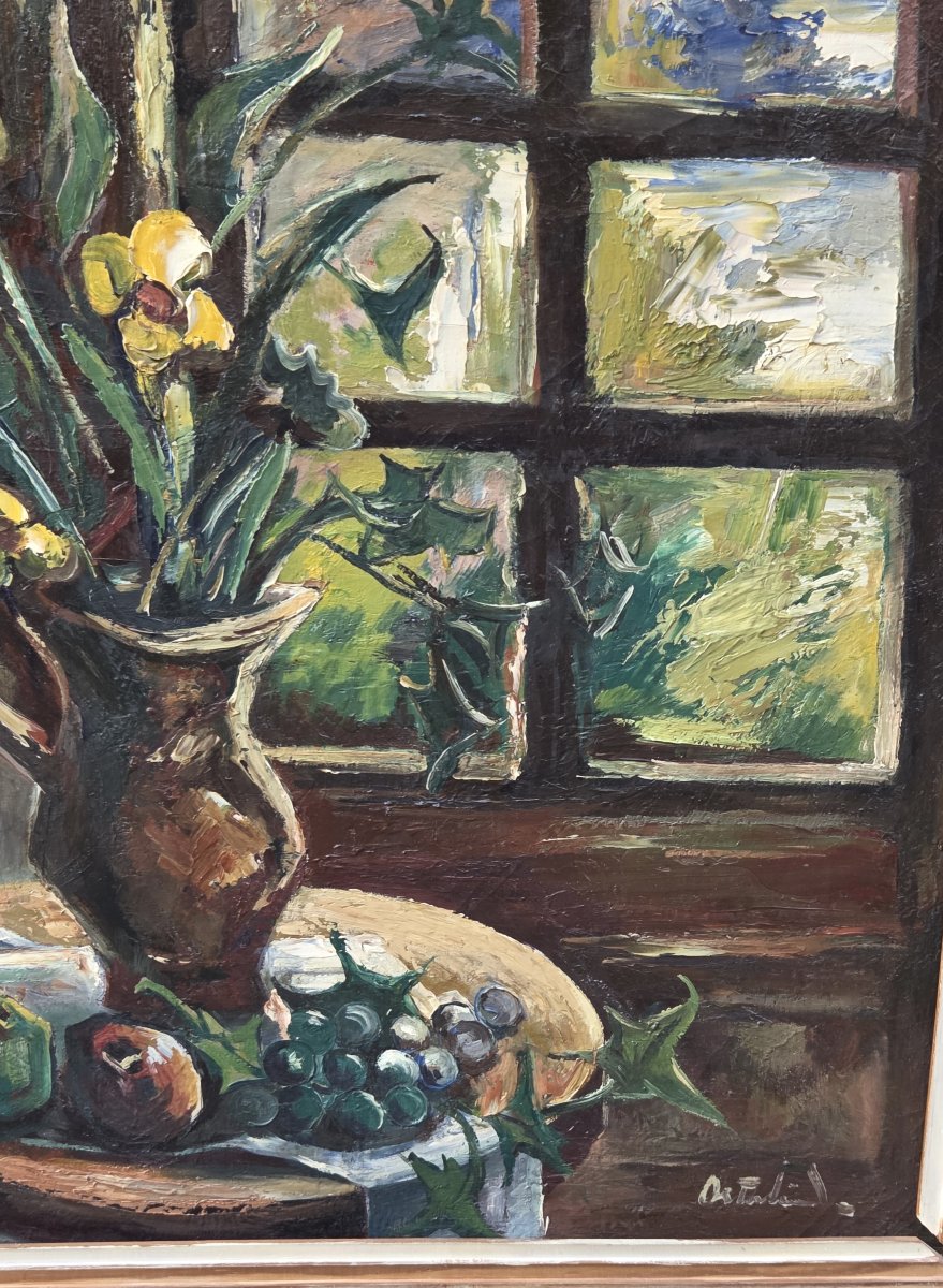 Anders Osterlind (1887-1960) - Huile sur toile - Nature morte au pichet (XXe siècle)-photo-4