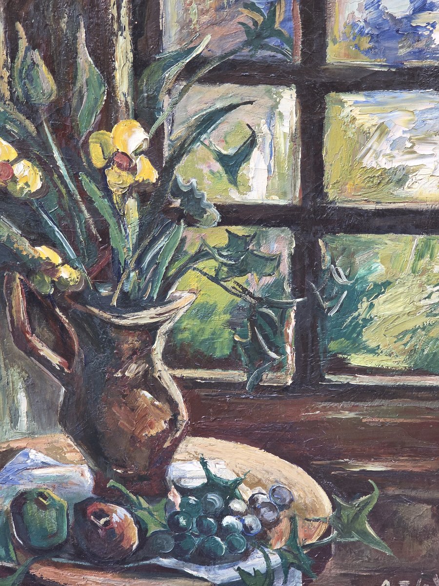 Anders Osterlind (1887-1960) - Huile sur toile - Nature morte au pichet (XXe siècle)
