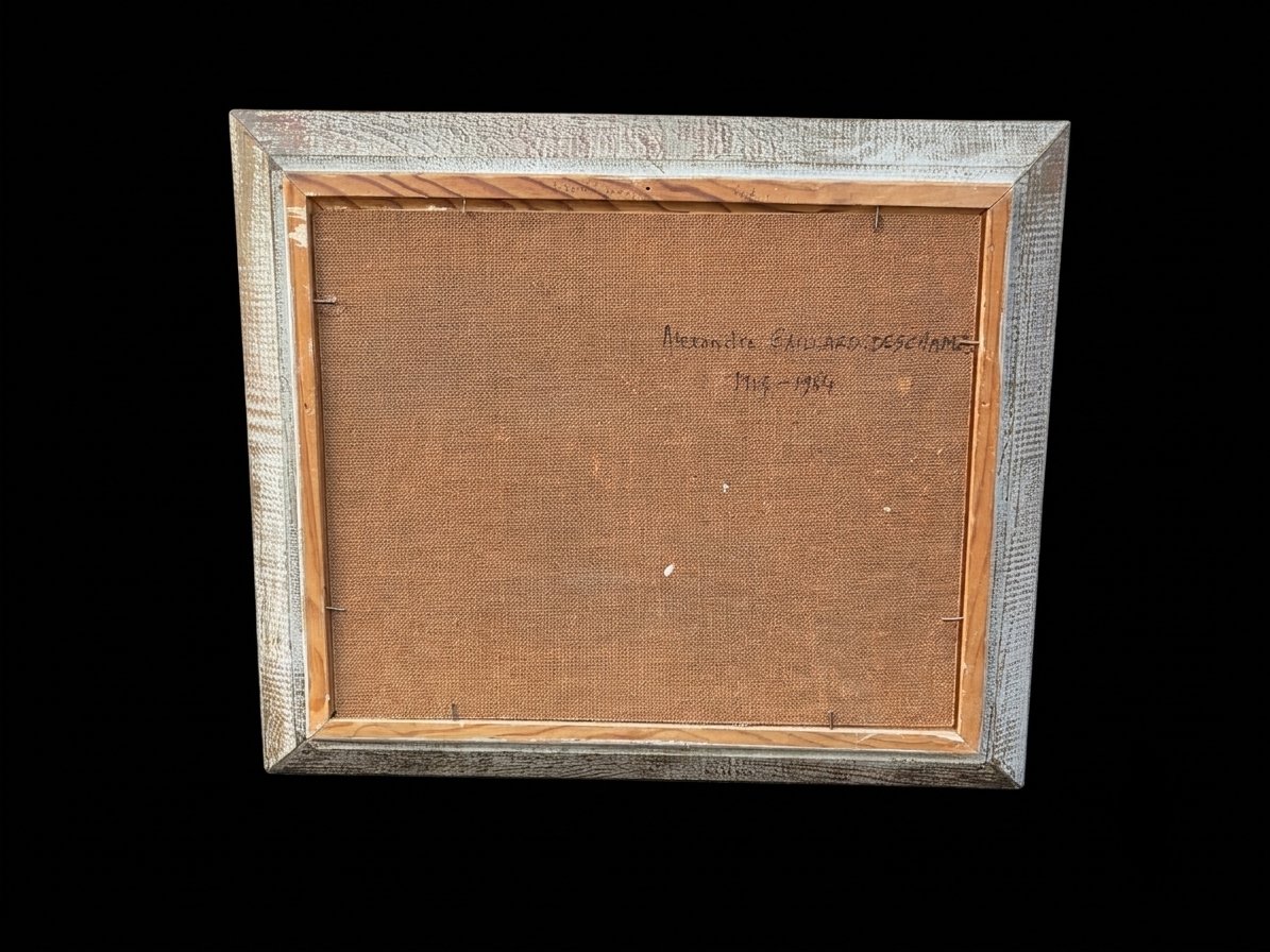 Alexandre Gabriel GAILLARD-DESCHAMPS - Huile sur panneau - Scène portuaire (XXe siècle)-photo-1
