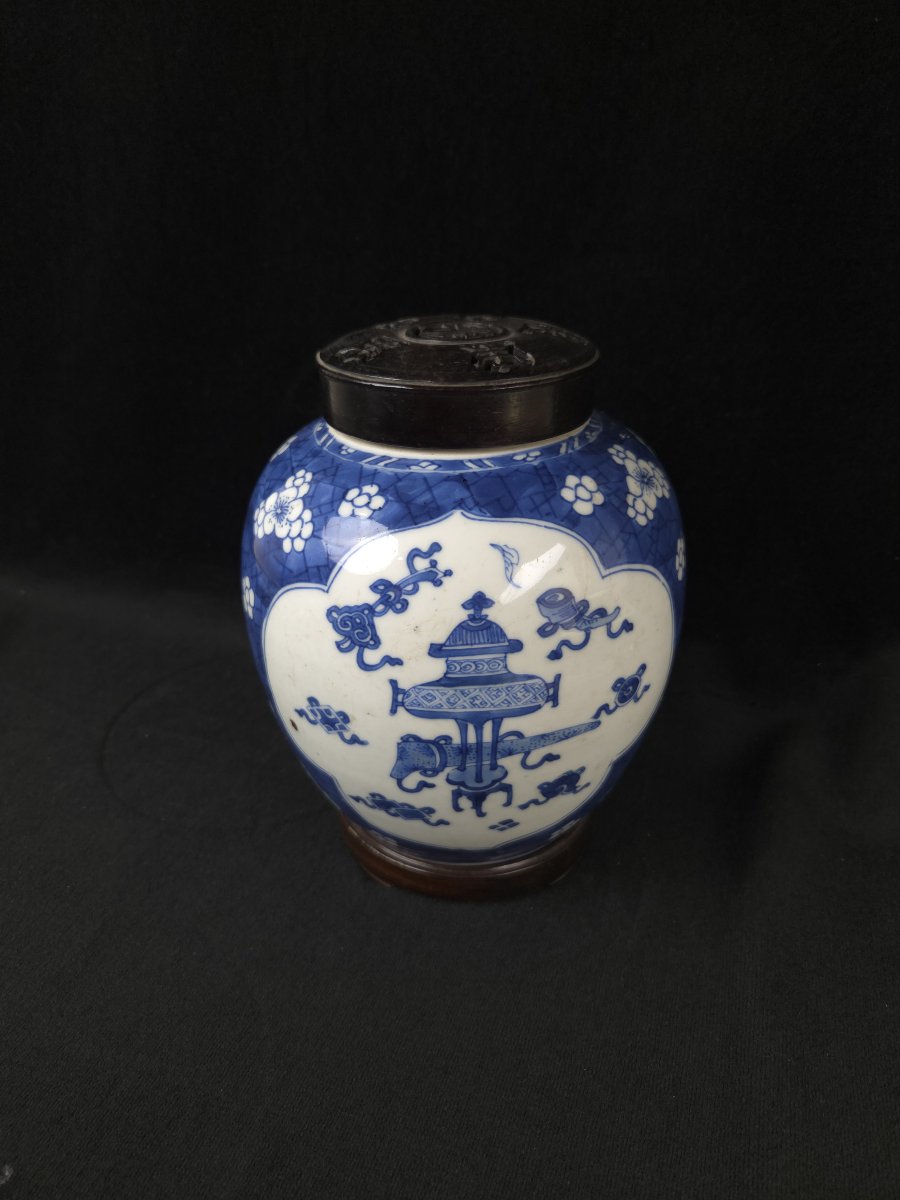 Ovoid Ginger Jar Made Of Chinese Blue Porcelain—19th Century-photo-2