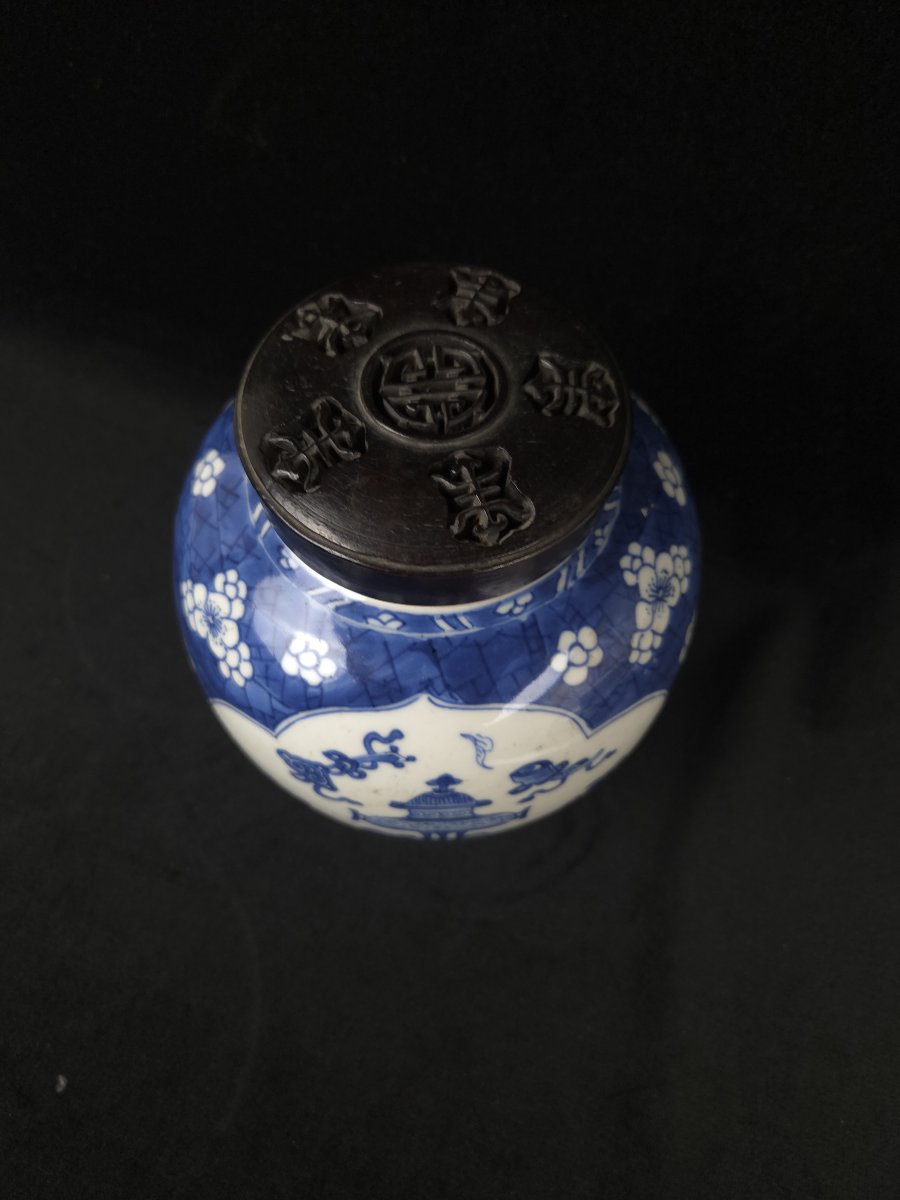 Ovoid Ginger Jar Made Of Chinese Blue Porcelain—19th Century-photo-3