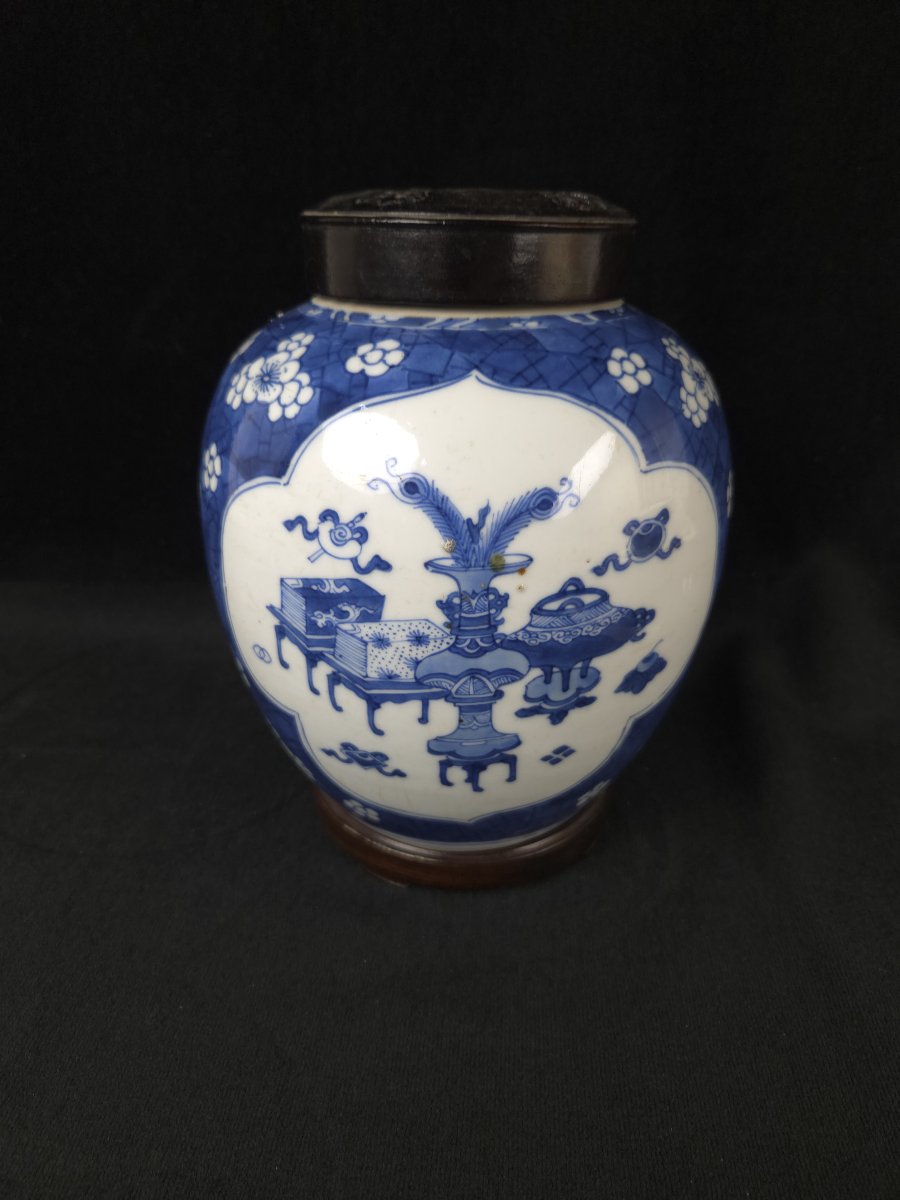 Ovoid Ginger Jar Made Of Chinese Blue Porcelain—19th Century-photo-1