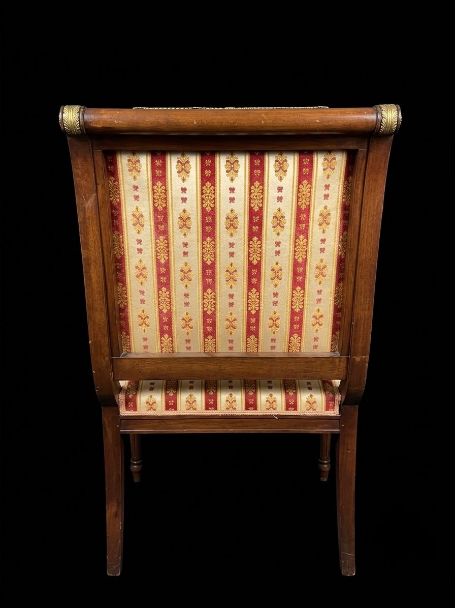 Pair Of Empire-style Ceremonial Armchairs With Sphinxes And Lions (19th Century)-photo-4