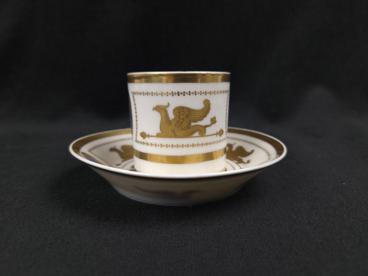1-litre Cup And Saucer Made Of Paris Porcelain—19th Century-photo-2