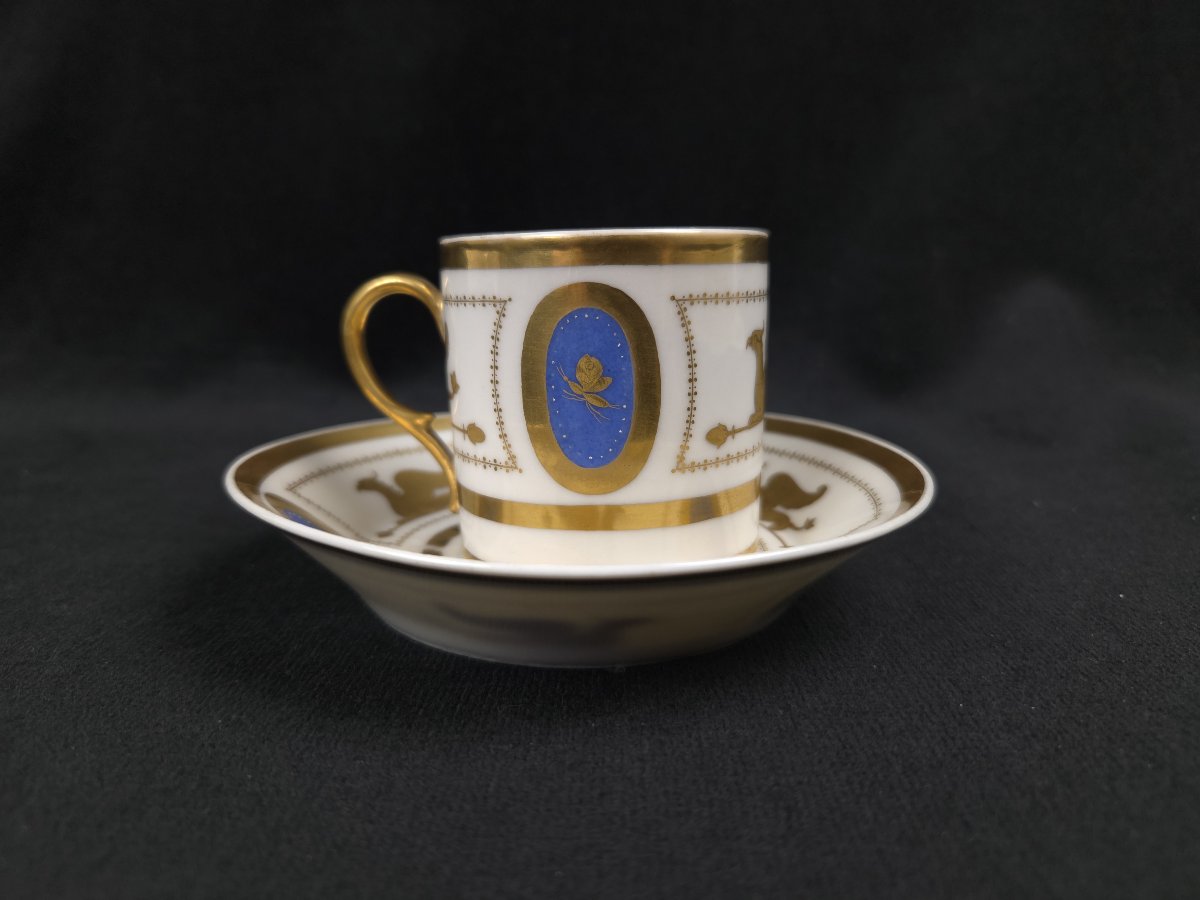 1-litre Cup And Saucer Made Of Paris Porcelain—19th Century-photo-3