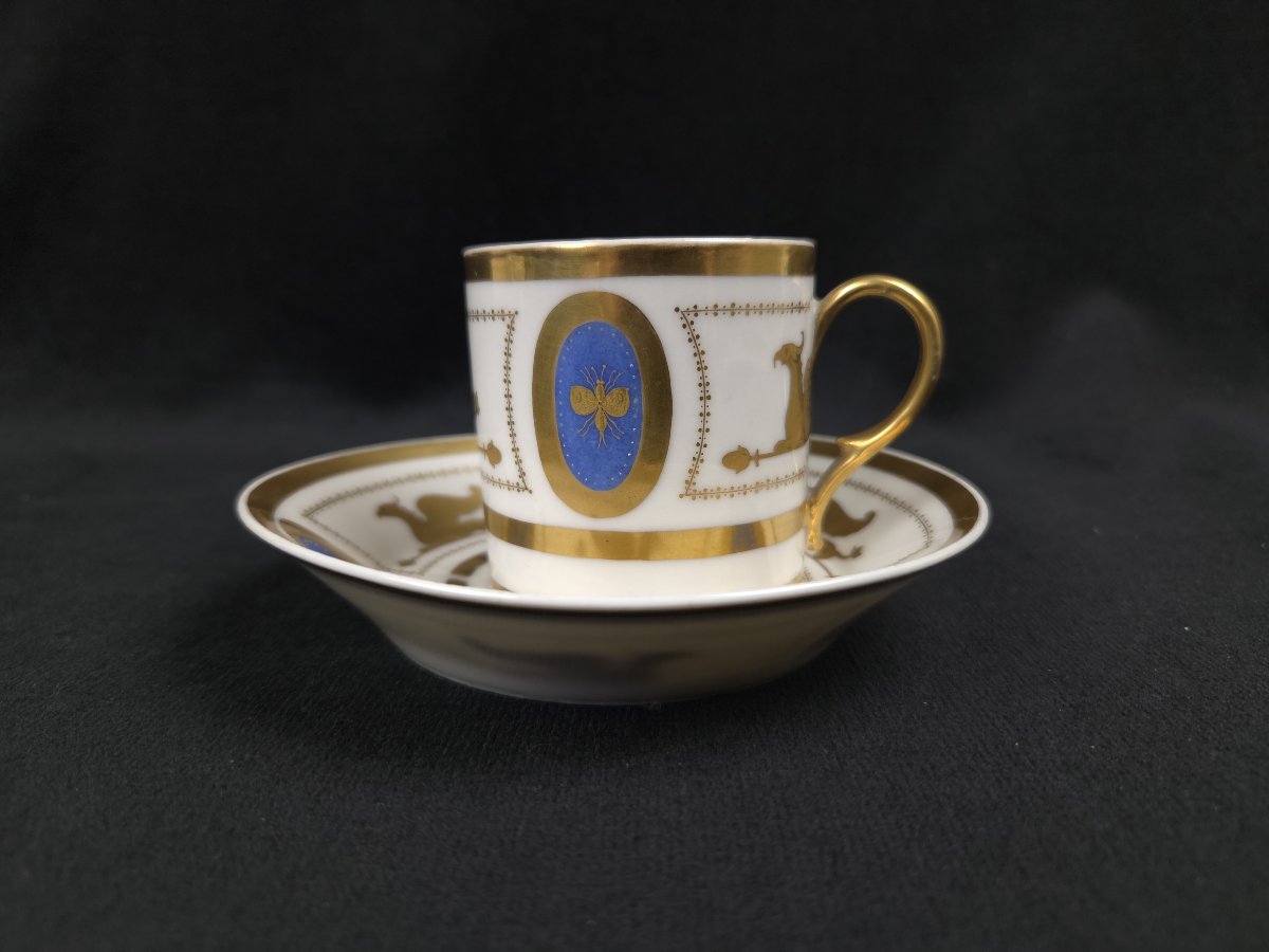 1-litre Cup And Saucer Made Of Paris Porcelain—19th Century-photo-4