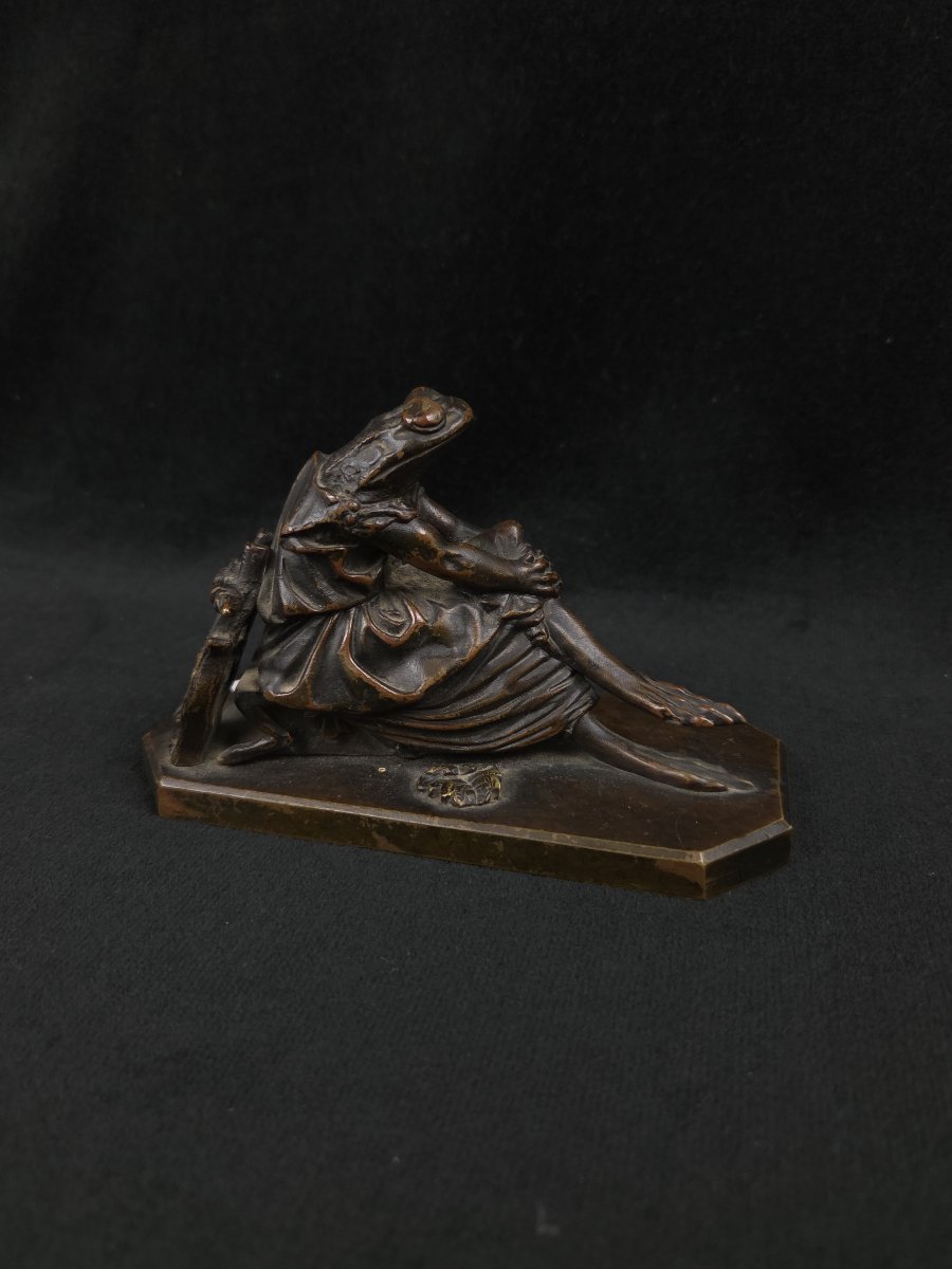 Bronze - Sappho As A Frog - After James Pradier (19th Century)-photo-2