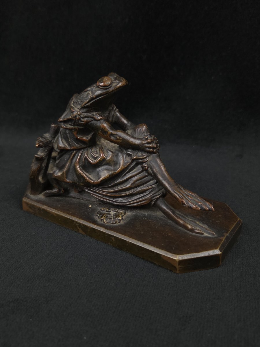 Bronze - Sappho As A Frog - After James Pradier (19th Century)-photo-3
