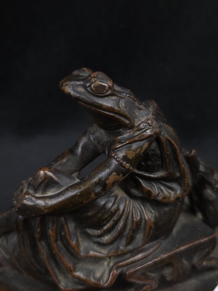 Bronze - Sappho As A Frog - After James Pradier (19th Century)-photo-2